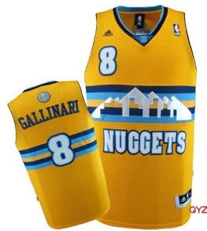 Denver Nuggets #8 Danilo Gallinari Yellow Swingman Jersey
