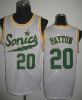 Seattle Supersonics #20 Gary Payton 2003-04 White Swingman Jersey