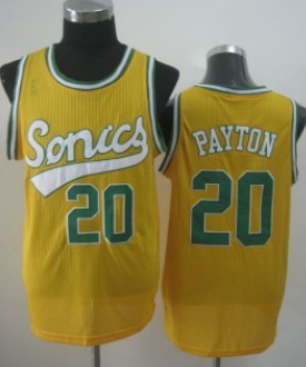 Seattle Supersonics #20 Gary Payton 2003-04 Yellow Swingman Jersey