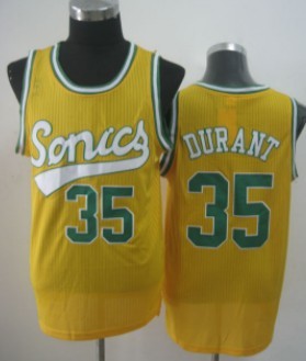 Seattle Supersonics #35 Kevin Durant 2003-04 Yellow Swingman Jersey