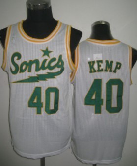 Seattle Supersonics #40 Shawn Kemp 2003-04 White Swingman Jersey