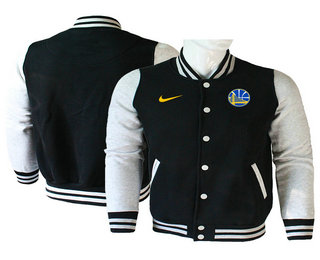 Men's Golden State Warriors Black Stitched NBA Jacket