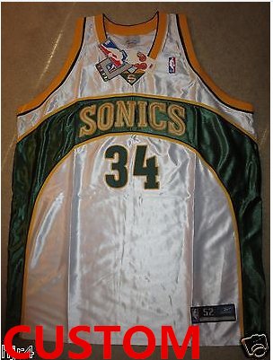 Custom Seattle Supersonics NBA Reebok Jersey