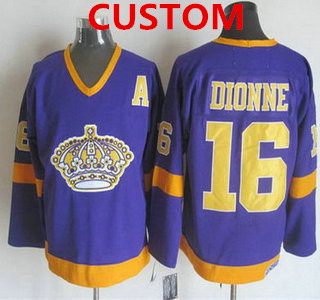 Men's Los Angeles Kings Custom 1977-79 Purple CCM Vintage Throwback Jersey