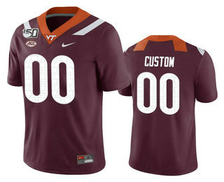 Men's Virginia Tech Hokies Custom Maroon 150th College Football Nike Jersey