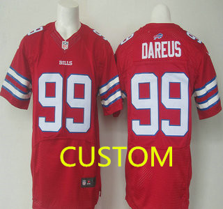 Men's Buffalo Bills Custom Red 2015 NFL Nike Elite Jersey