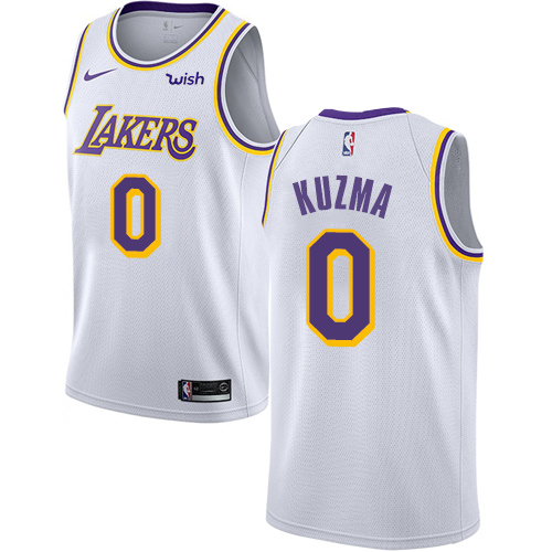 Lakers #0 Kyle Kuzma White Youth Basketball Swingman Association Edition Jersey