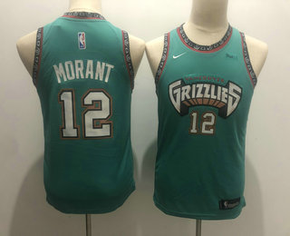 Youth Memphis Grizzlies #12 Ja Morant Green Nike 2019 ABA Hardwood Classics Green Throwback Swingman Jersey With The Sponsor Logo