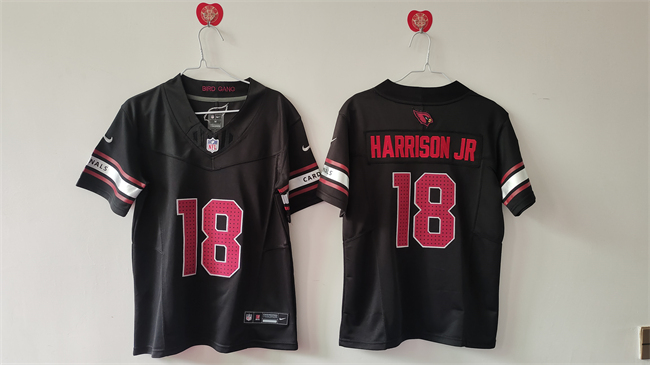 Youth Arizona Cardinals #18 Marvin Harrison Jr Black 2024 Draft F.U.S.E Vapor Untouchable Limited Stitched Football Jersey