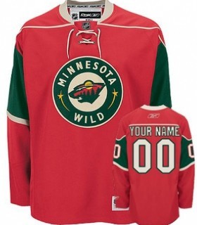 Minnesota Wild Mens Customized Red Jersey