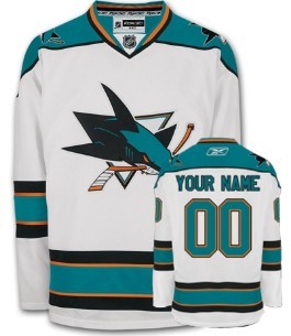 San Jose Sharks Mens Customized White Jersey