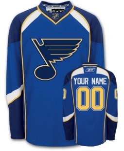 St. Louis Blues Mens Customized Blue Jersey