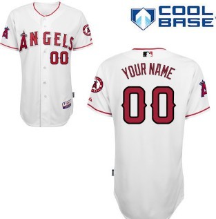 Kids' LA Angels of Anaheim Customized White Jersey