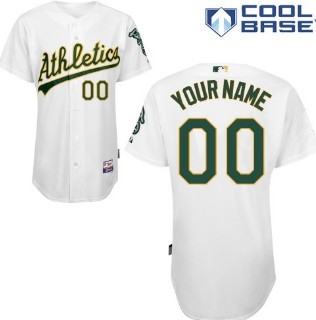 Kids' Oakland Athletics Customized White Jersey