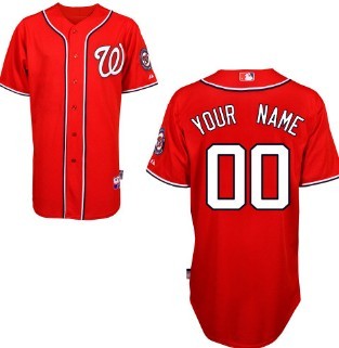 Kids' Washington Nationals Customized Red Jersey