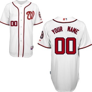 Kids' Washington Nationals Customized White Jersey