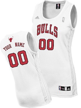 Womens Chicago Bulls Customized White Jersey