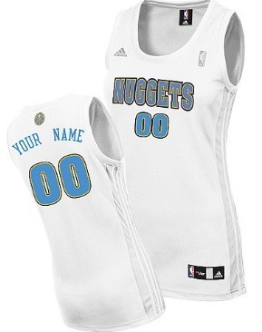 Womens Denver Nuggets Customized White Jersey