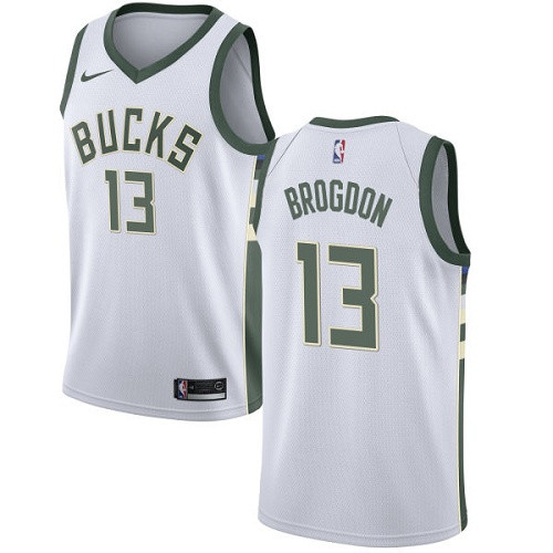 Youth Milwaukee Bucks #13 Malcolm Brogdon White Basketball Swingman Association Edition Jersey