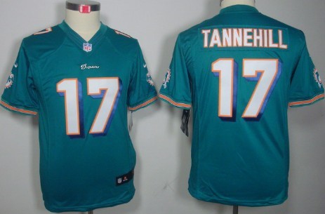 Nike Miami Dolphins #17 Ryan Tannehill Green Limited Kids Jersey