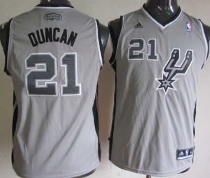 San Antonio Spurs #21 Tim Duncan Gray Kids Jersey