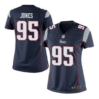 Womens New England Patriots #95 Chandler Jones Blue NFL Nike game Jersey