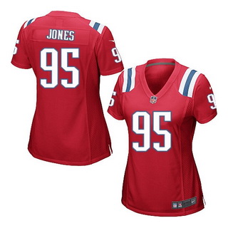 Womens New England Patriots #95 Chandler Jones Red Alternate NFL Nike game Jersey