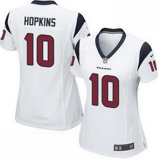 Women's Houston Texans #10 DeAndre Hopkins White Road NFL Nike Game Jersey